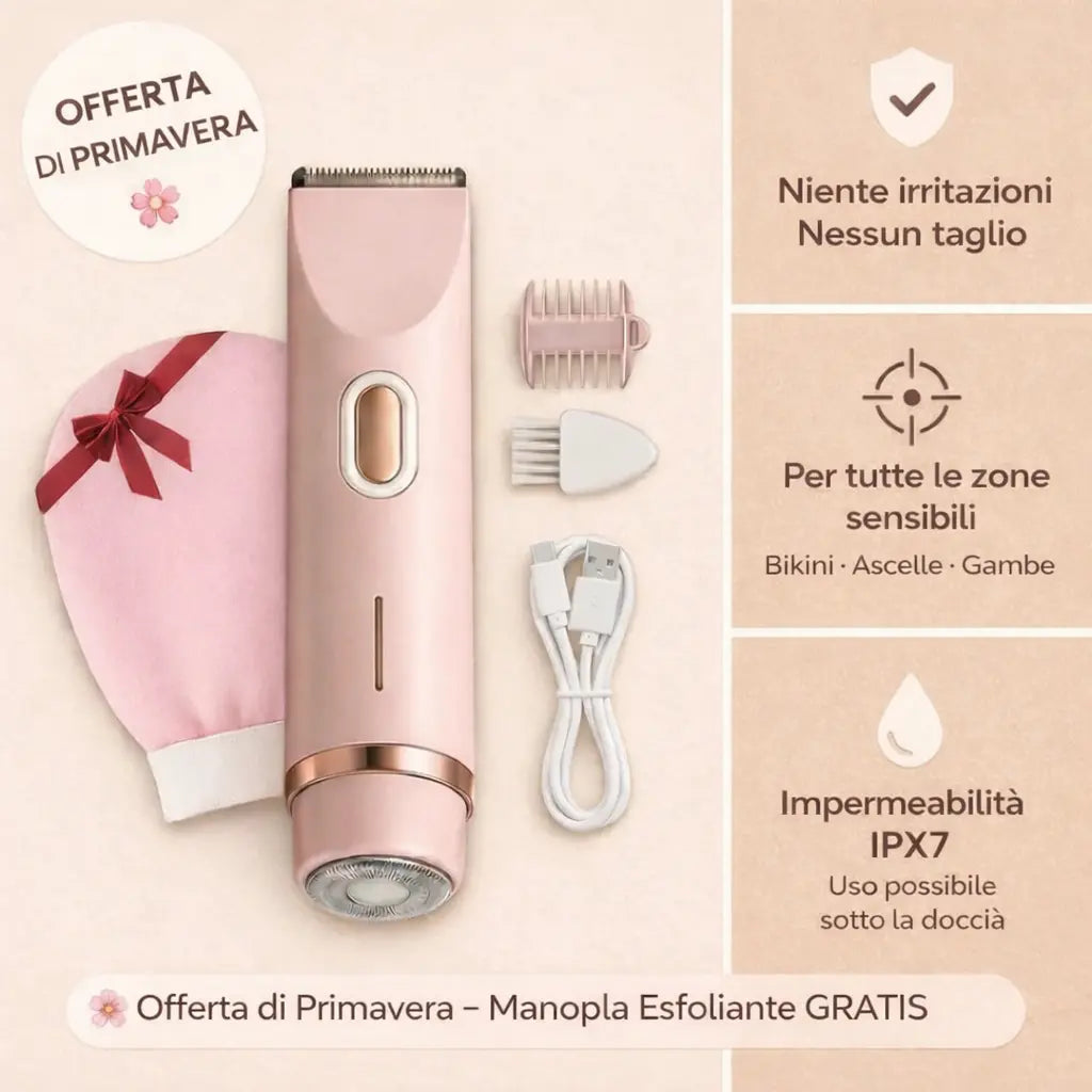 Pelle liscia in ogni zona sensibile in soli 30 secondi