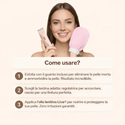 Pelle liscia in ogni zona sensibile in soli 30 secondi