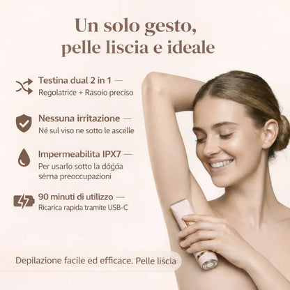 Pelle liscia in ogni zona sensibile in soli 30 secondi